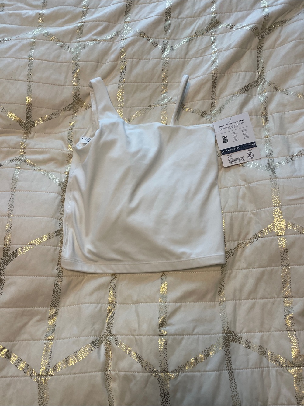 Athleta White Square-Neck Camisole Tank